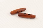 Hemline Toggles, Brown, 2 Hole, Wooden, 50mm (pack of 2)