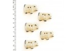 Handmade Sheep Buttons, White, 32mm (pack of 5)