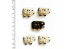 Handmade Sheep Buttons, Black/Cream, 30mm (pack of 5)