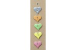 Handmade Heart Shape Buttons, Pastel, 25mm (pack of 5)