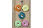 Handmade Round Glazed Buttons, Multicoloured, 17mm (pack of 5)