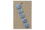 Handmade Flower Shape Glazed Buttons, Blue,15mm (pack of 5)