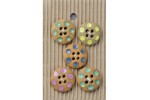 Handmade Round Spotty Buttons, Pastel, 20mm (pack of 5)
