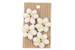 Handmade Daisy Buttons, White, 30mm (pack of 4)