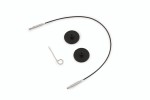 KnitPro Interchangeable Circular Knitting Needle Cables - Black and Silver Swivel Cable