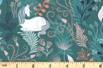 Lewis and Irene - Enchanted - Unicorn - Teal with Copper Metallic (A543.3)
