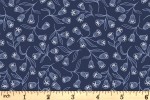 Lewis and Irene - Enchanted - Enchanted Flowers - Dark Blue with Silver Metallic (A544.2)