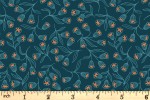 Lewis and Irene - Enchanted - Enchanted Flowers - Dark Teal with Copper Metallic (A544.3)