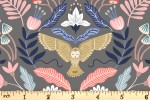 Lewis and Irene - Enchanted - Enchanted Owl - Dark Grey with Silver Metallic (A547.2)