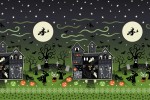 Lewis and Irene - Haunted House - Double Border - Green with Glow in the Dark (A599.1)