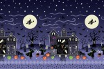 Lewis and Irene - Haunted House - Double Border - Spooky Blue with Glow in the Dark (A599.3)