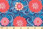 Liberty Fabrics - Carnaby - Carnation Carnival - Blues and Reds (04775951/A)