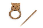 Lykke Handcrafted Mango Wood Shawl Pin - Cat