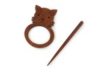 Lykke Handcrafted Rosewood Shawl Pin - Cat