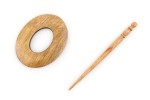 Lykke Handcrafted Mango Wood Shawl Pin - Oval