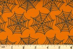 Moda - Essential Halloween - Spiderwebs - Pumpkin (20732-16)