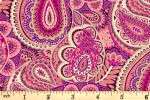 Makower - Luxe - Paisley - Pink with Gold Metallic (2615/P)