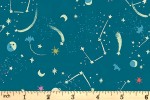 Riley Blake - Tiny Treaters - Milky Way - Teal with Glow in the Dark (GC10485)