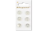 Sirdar Elegant Round 2 Hole Fisheye Plastic Buttons, Pearlescent White, 11mm (pack of 6)