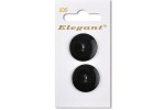 Sirdar Elegant Round 2 Hole Plastic Buttons, Black, 22mm (pack of 2)