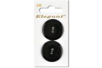 Sirdar Elegant Round 2 Hole Plastic Buttons, Black, 28mm (pack of 2)