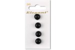 Sirdar Elegant Domed Shanked Plastic Buttons, Black, 11mm (pack of 4)