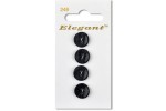 Sirdar Elegant 2 Hole Dished Plastic Buttons, Black, 12mm (pack of 4)