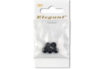 Sirdar Elegant Domed Shanked Plastic Buttons, Black, 7mm (pack of 5)