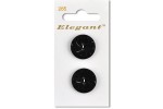 Sirdar Elegant Round 2 Hole Ornate Plastic Buttons, Black, 19mm (pack of 2)