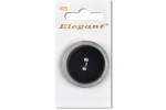Sirdar Elegant Round 2 Hole Plastic Button, Black with Pearlescent Rim, 38mm (pack of 1)