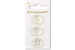 Sirdar Elegant Round 2 Hole Fisheye Clear Plastic Buttons, 19mm (pack of 3)