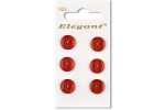 Sirdar Elegant Round 2 Hole Fisheye Plastic Buttons, Red, 12mm (pack of 6)