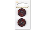 Sirdar Elegant Round 2 Hole Marble Effect Plastic Buttons, Red, 25mm (pack of 2)