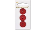 Sirdar Elegant Round 2 Hole Plastic Buttons, Burgundy, 19mm (pack of 3)