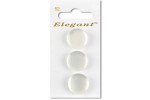 Sirdar Elegant Round Shanked Plastic Buttons, White, 19mm (pack of 3)