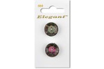 Sirdar Elegant Round 2 Hole Crystal Effect Plastic Buttons, Iridescent,19mm (pack of 2)