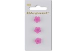 Sirdar Elegant Shanked Flower Shaped  Plastic Buttons, Pink, 12mm (pack of 3)