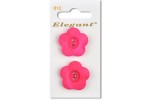 Sirdar Elegant Flower Shaped 2 Hole Plastic Buttons, Pearlescent Pink, 25mm (pack of 2)