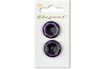 Sirdar Elegant Round 2 Hole Plastic Buttons with Angular Rim, Purple, 22mm (pack of 2)