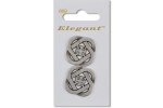 Sirdar Elegant 4 Hole Metal Celtic Knot Buttons, Antique Silver, 28mm (pack of 2)