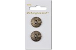 Sirdar Elegant Round 2 Hole Embellished Metal Buttons, Antique Silver, 19mm (pack of 2)