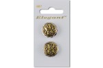 Sirdar Elegant Round Shanked Scroll Design Metal Buttons, Silver/Gold, 22mm (pack of 2)
