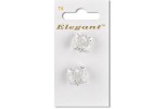 Sirdar Elegant Square Shanked Plastic Buttons, Clear with Glitter, 19mm (pack of 2)