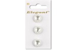 Sirdar Elegant Flower Shaped 2 Hole Plastic Buttons, Pearlescent White, 16mm (pack of 3)