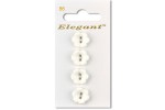 Sirdar Elegant Flower Shaped 2 Hole Plastic Buttons, White, 16mm (pack of 4)