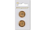 Sirdar Elegant Round 4 Hole Wooden Buttons, Square Rim, Natural Wood, 19mm (pack of 2)