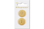 Sirdar Elegant Round 2 Hole Wooden Buttons, Natural Wood, 22mm (pack of 2)