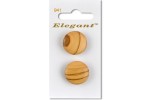 Sirdar Elegant Round Shanked Wooden Buttons, Natural Wood, 22mm (pack of 2)
