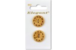 Sirdar Elegant Round 2 Hole Wooden Buttons with Decorative Rim, Natural Wood, 22mm (pack of 2)