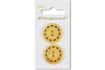 Sirdar Elegant Round 2 Hole Wooden Buttons with Decorative Rim, Natural Wood, 25mm (pack of 2)